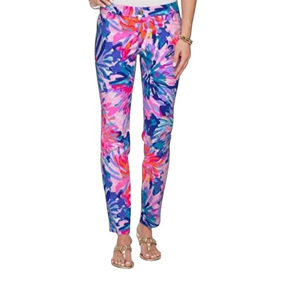 Lilly Pulitzer Pants - Lilly Pulitzer Kelly textured ankle length skinny pants multicolor size 0